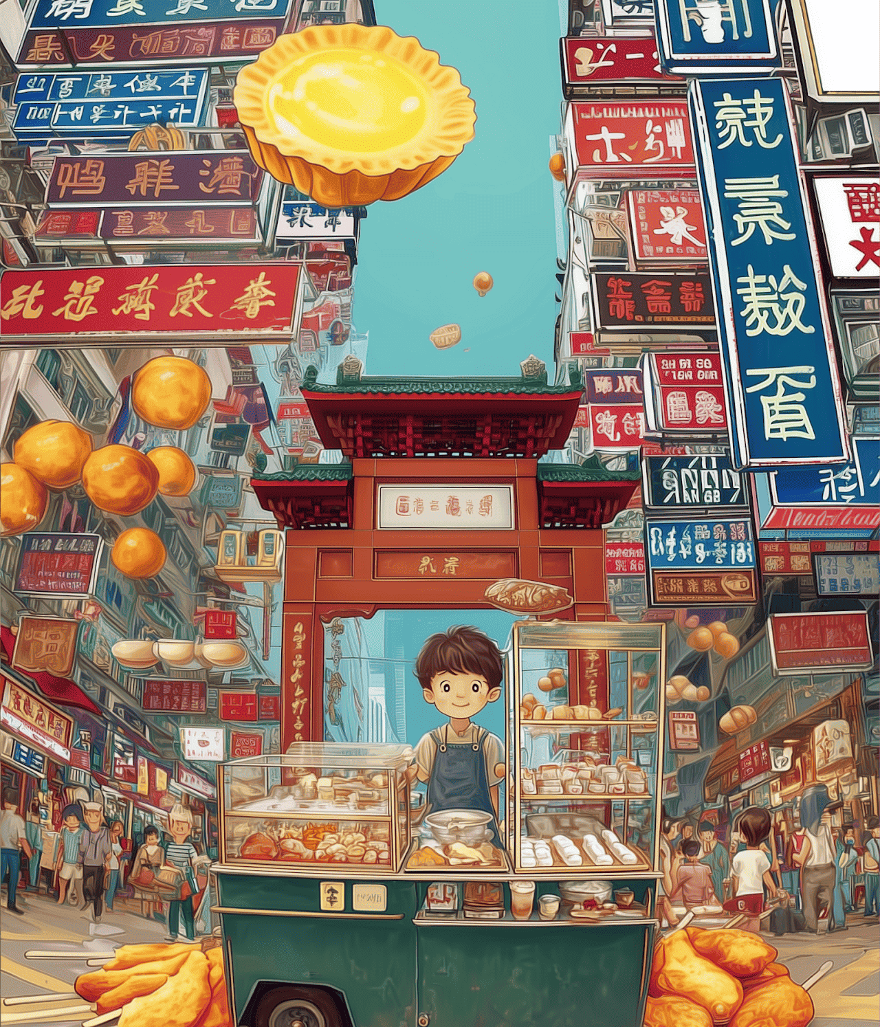 小學組《週末飲茶樂天倫》作品