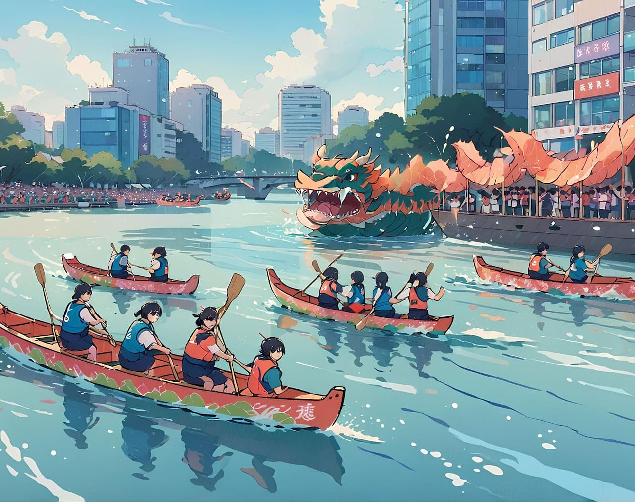 高中組《龍舟賽》作品